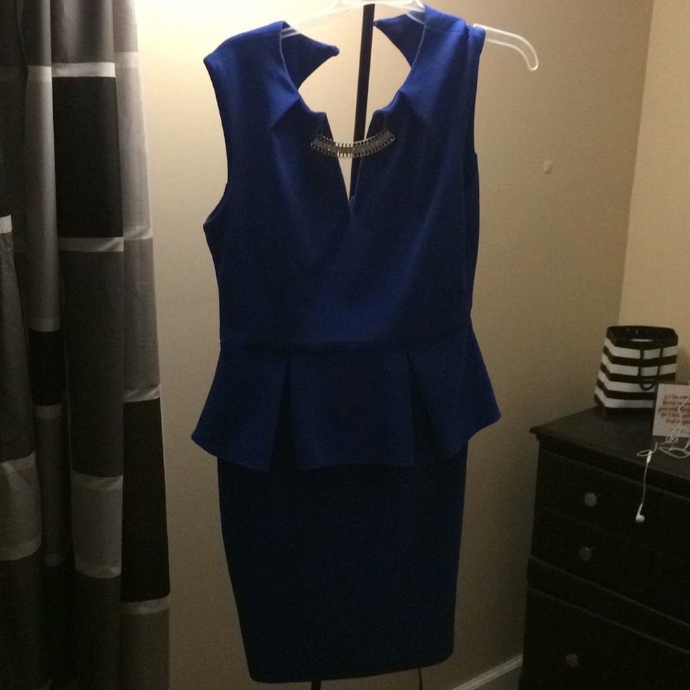 Blue peplum dress